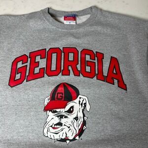 Champion Sweatshirt Mens Medium Gray Georgia Bulldogs Graphic Pullover